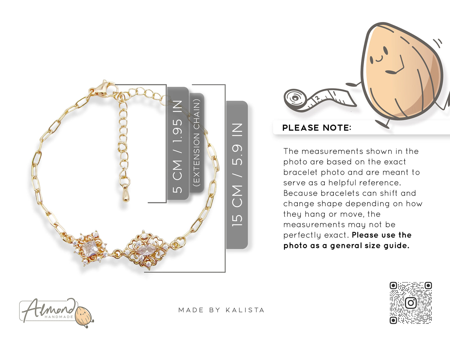 Baroque Reverie Bracelet in 14K Gold with Clear White Zircon