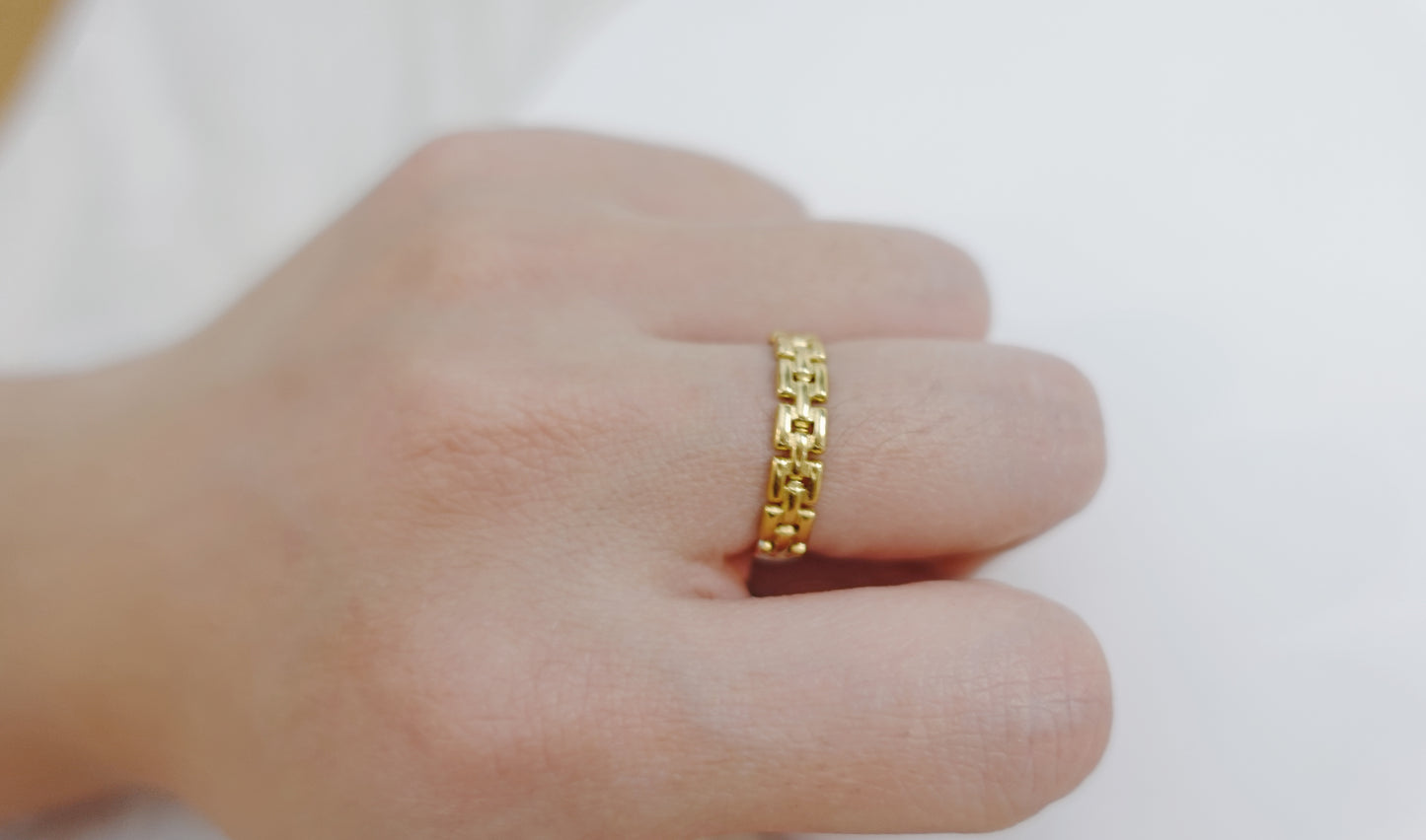 Adjustable Stainless steel Interwoven Chain Ring