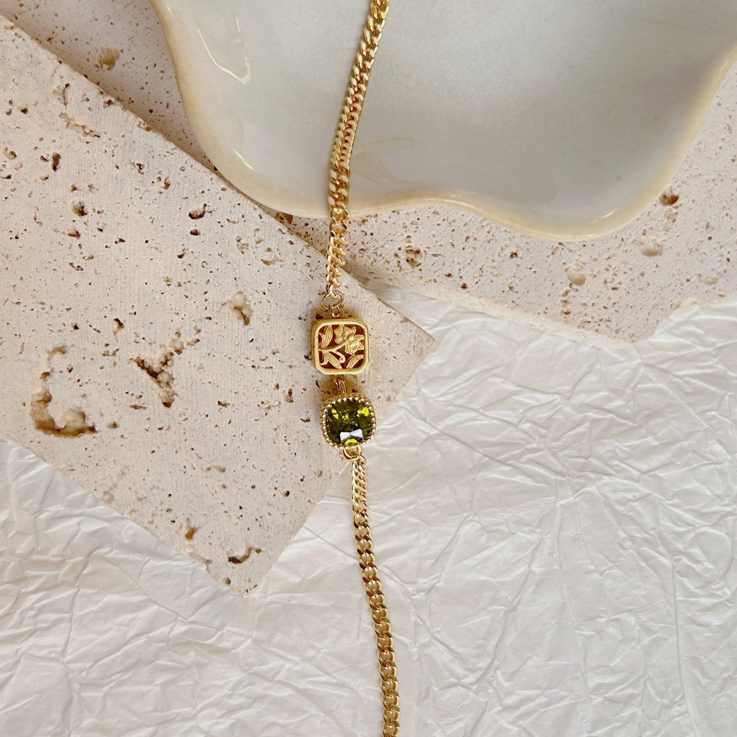 Handmade Bracelet/Vintage-Style Zircon Bracelet/14k Gold Shape Vintage Mesh Bracelet/Gold Bracelet Stainless Steel Waterproof Anti tarnish Gold Jewelry/good luck gifts/gift for her?Matte gold techniques/Designer Creation/Art work