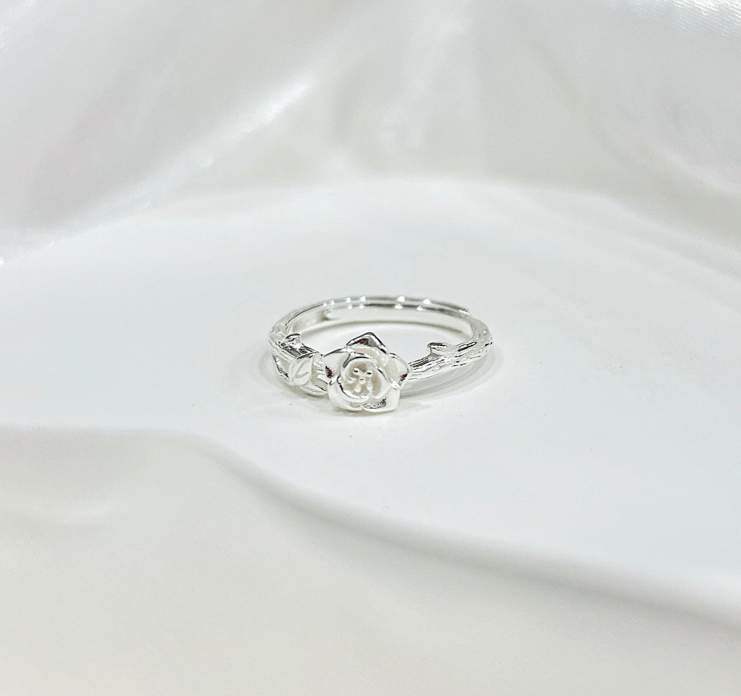 Adjustable Silver Blossom of Dawn Ring