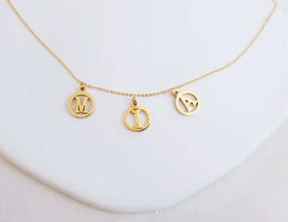18K Gold Stainless steel Personalized Letter & Zodiac Necklace