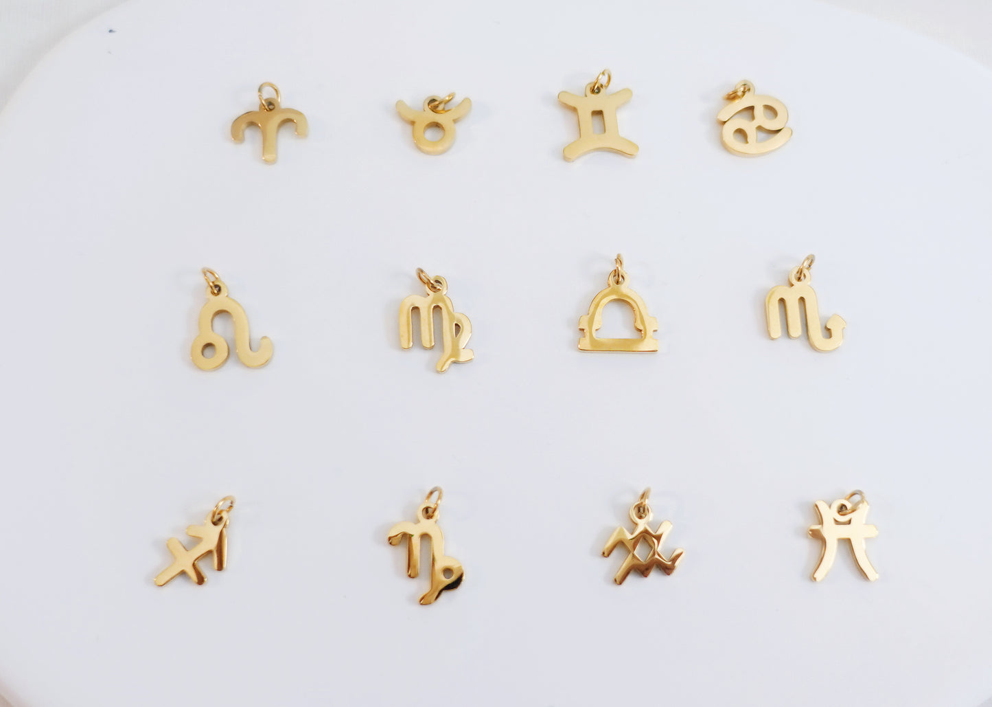 18K Gold Stainless steel Personalized Letter & Zodiac Necklace