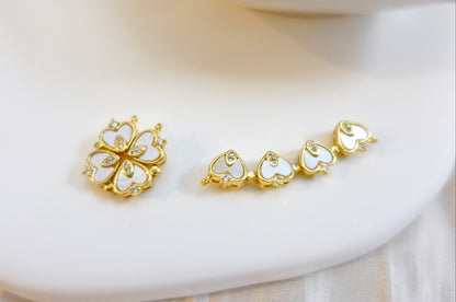 Radiant Mother-of-Pearl Clover Smile Charm