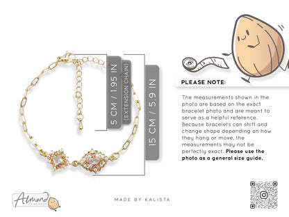 Baroque Reverie Bracelet in 14K Gold with Clear White Zircon
