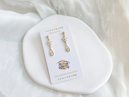 Princess Diamond Earrings Water-Drop