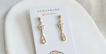 Princess Diamond Earrings Water-Drop