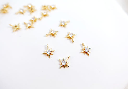 Mini zircon stone Hexagram charm