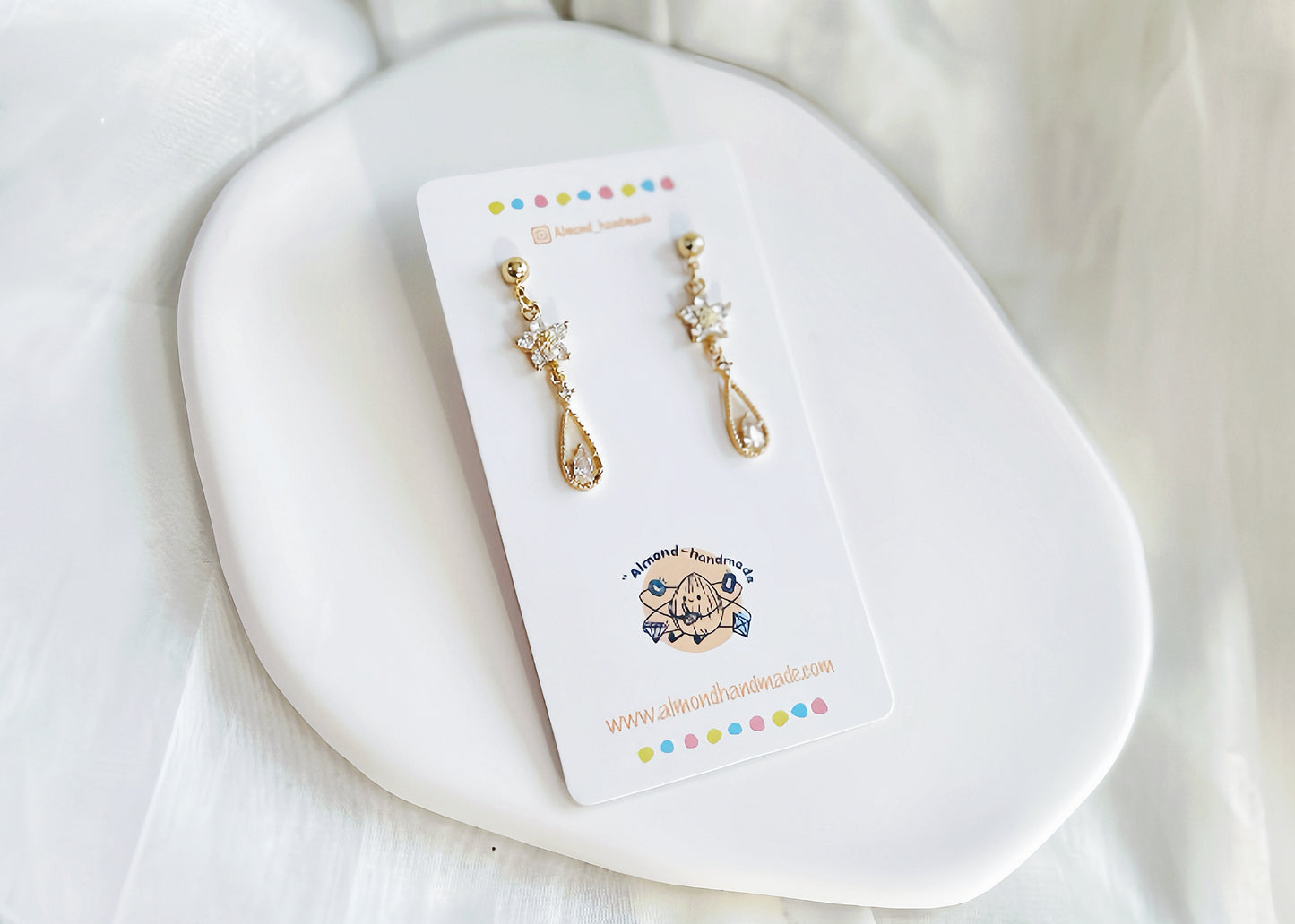 Princess Diamond Earrings Water-Drop