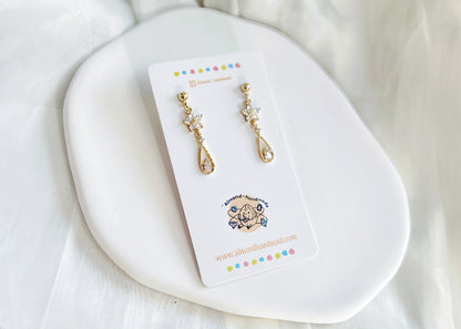Princess Diamond Earrings Water-Drop