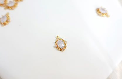 White Zircon stone Vintage Starlit Charm