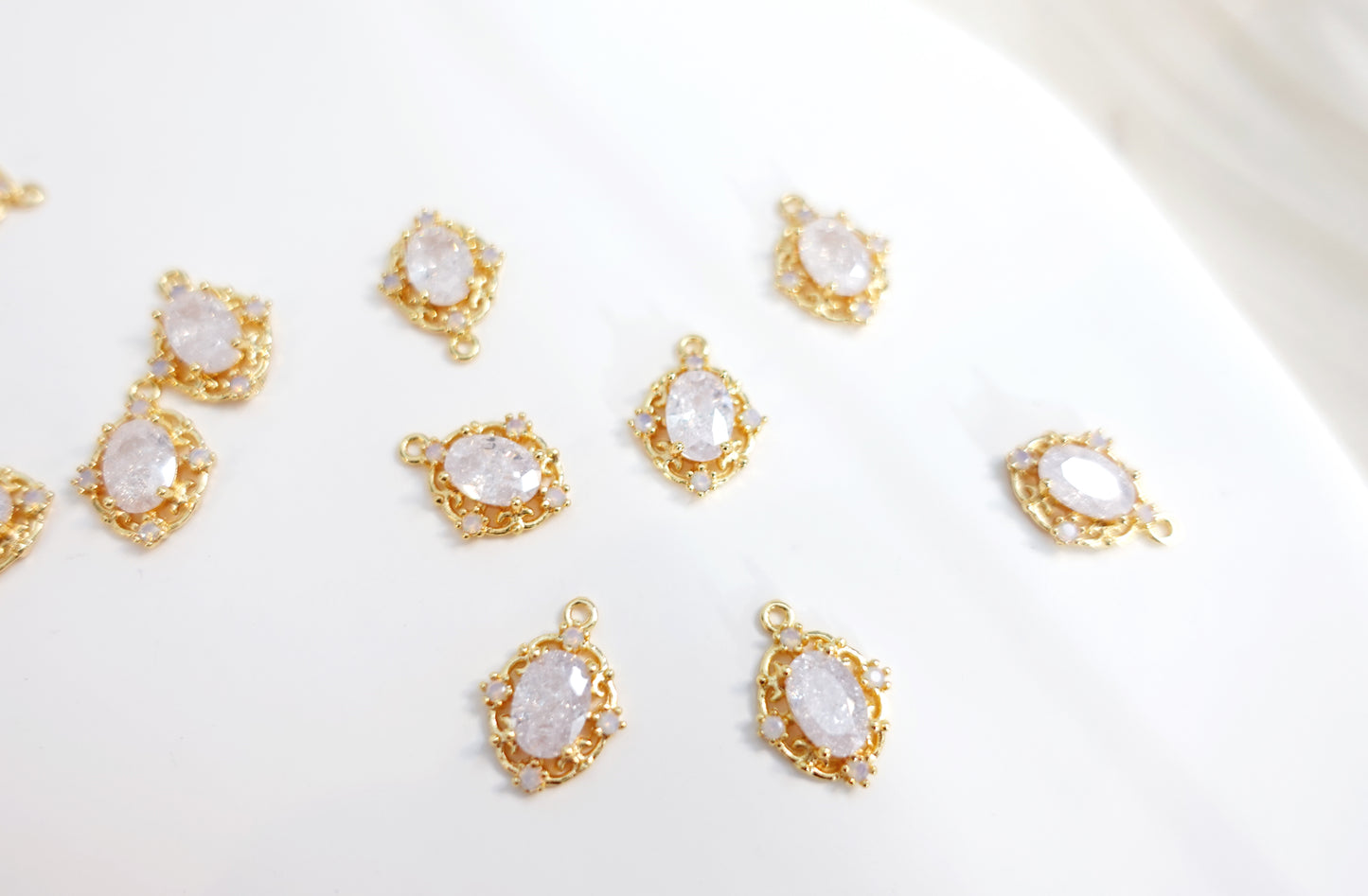 White Zircon stone Vintage Starlit Charm