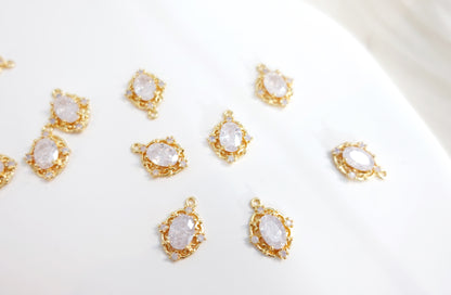 White Zircon stone Vintage Starlit Charm