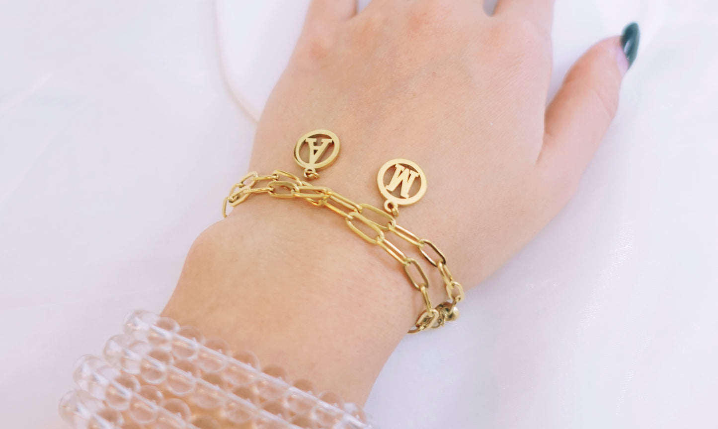 18K Gold Stainless steel Personalized Letter & Zodiac Necklace