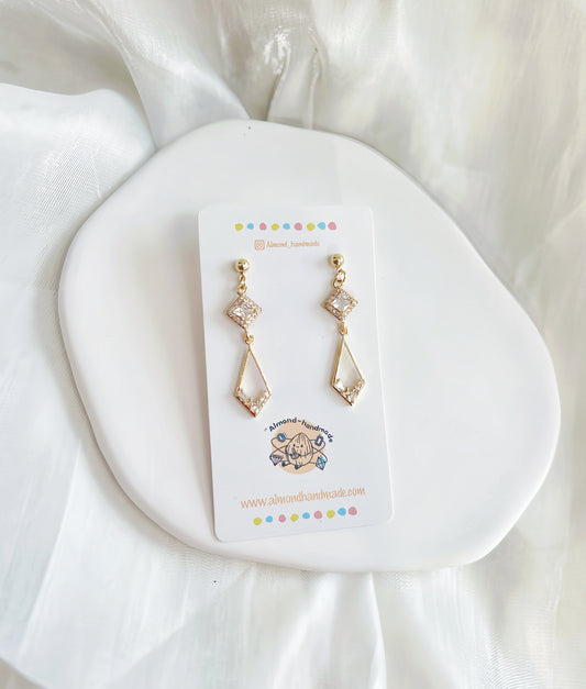 Princess Diamond Drop Earrings Square