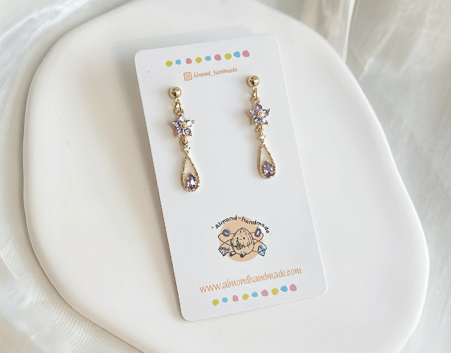 Princess Diamond Earrings Water-Drop