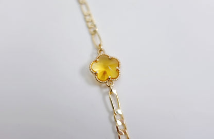 Lucky Charm Five-Petaled Flower Motif Bracelet