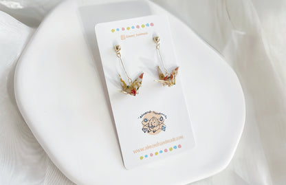 Origami Paper Crane Earrings Yellow