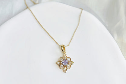 Purple Dream Emblem Motif Gemstones Pendant