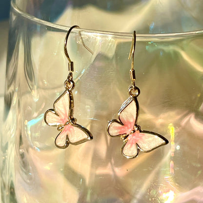 Chinese Enamel on 14k Gold-plated Cloisonne Enamel Sterling Silver Art Jewelry Good Luck Gifts/ Elegant Gift for Her/ Good Fortune/ Handmade Earrings/ Oil Dripping/ Anniversary Gift