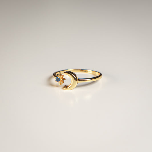 Moon and Flower Ring