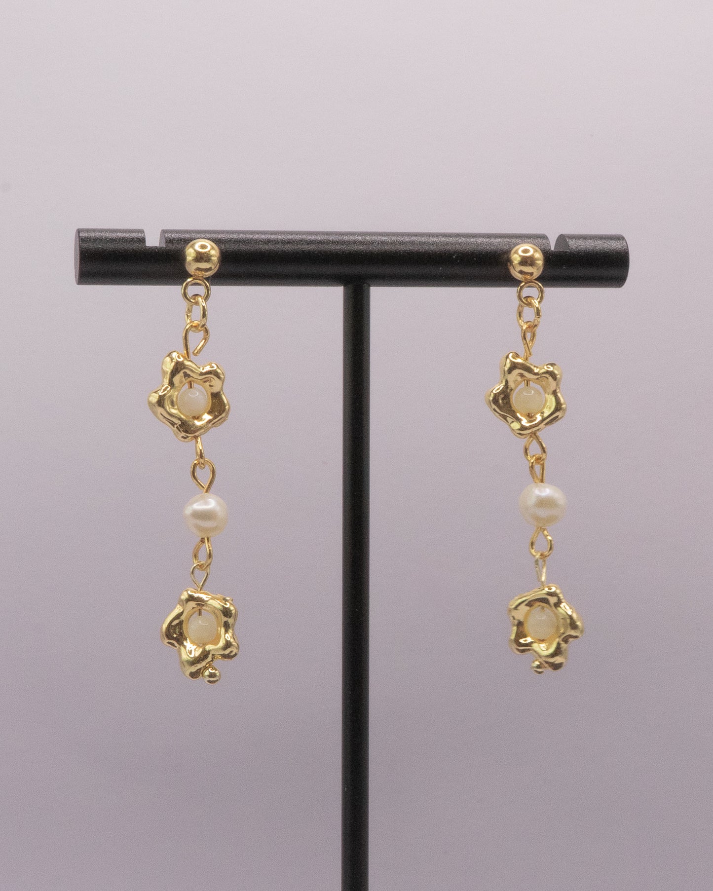 Fried-egg Pearl Earrings