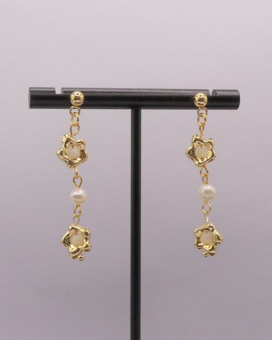 Fried-egg Pearl Earrings