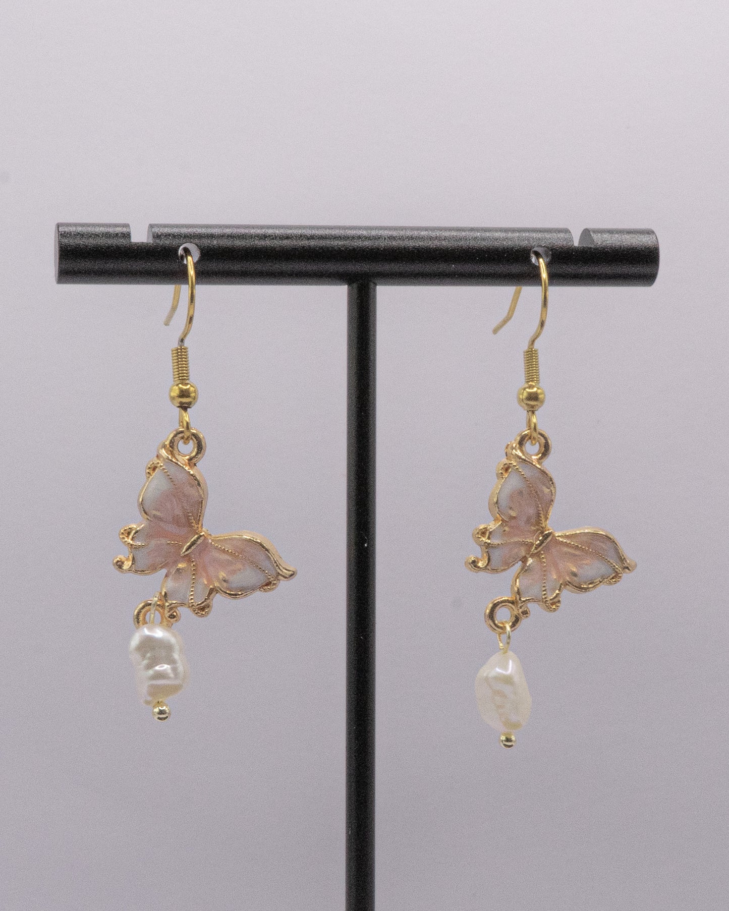 Butterfly with Pearl Earrings 2