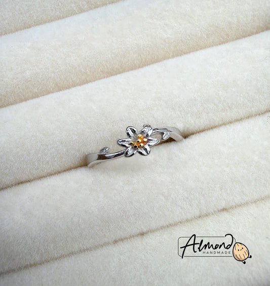 925 Sterling Silver Dainty Lily Flower Ring