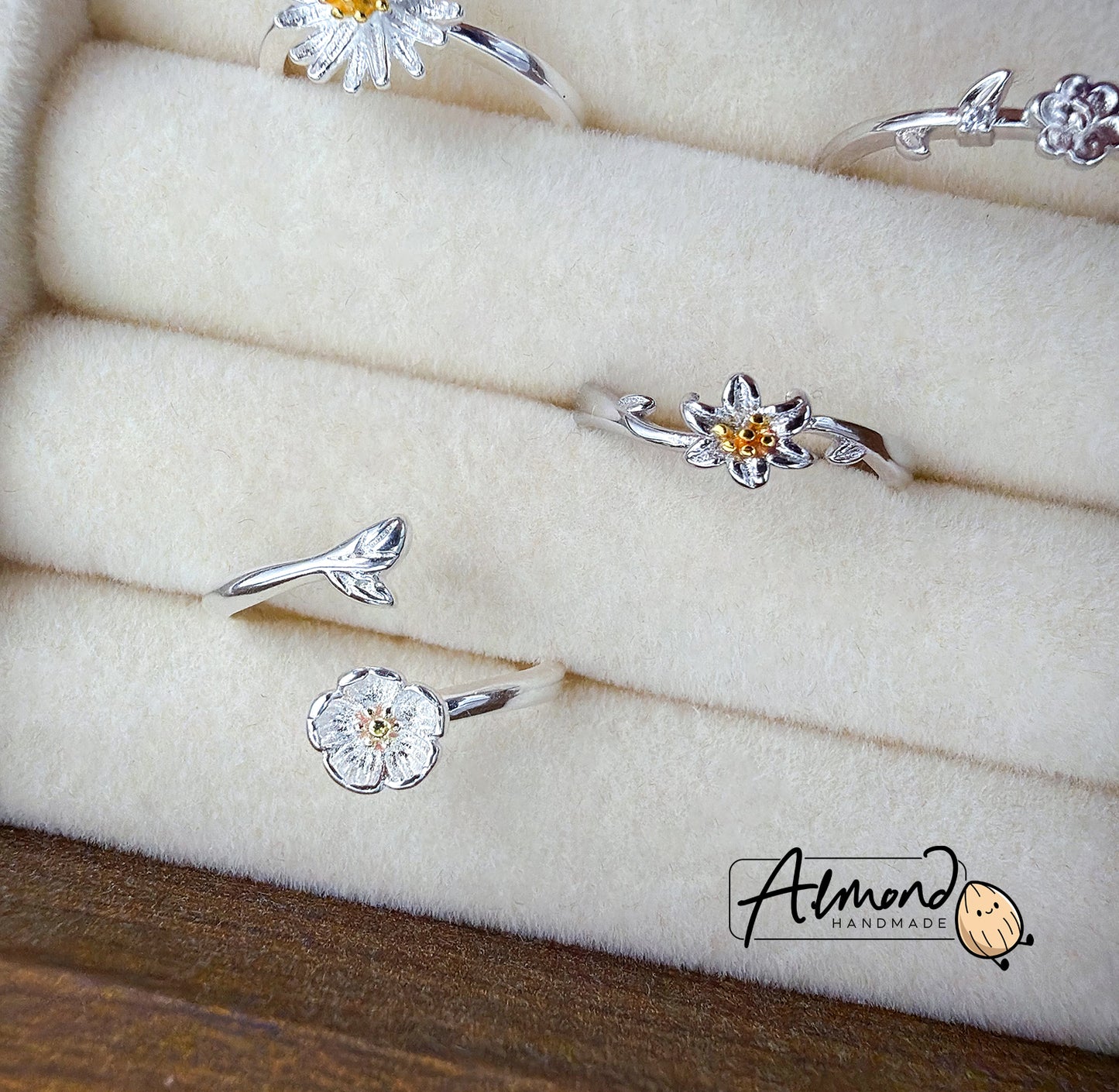 925 Sterling Silver Daisy Spring Ring