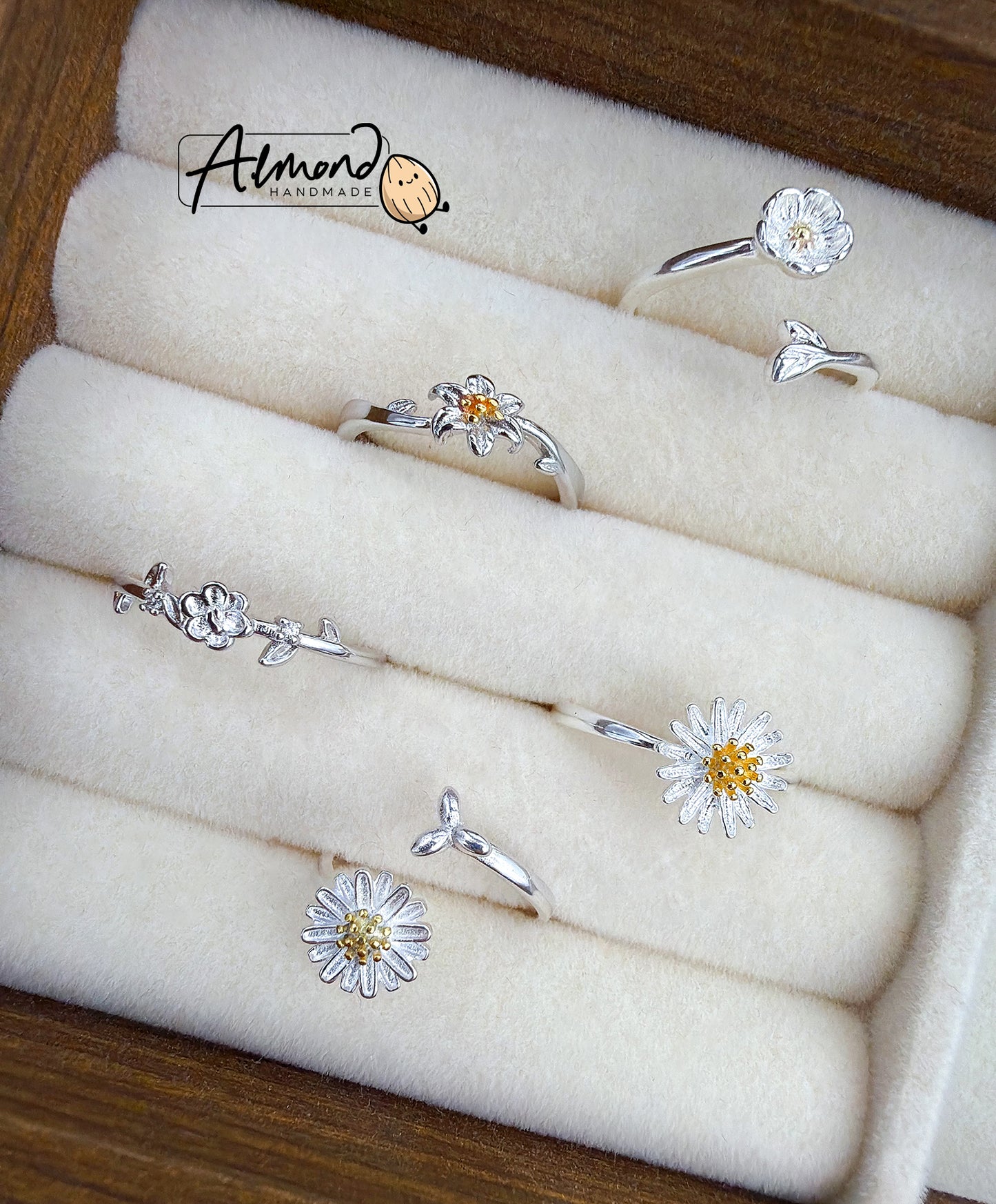 925 Sterling Silver Daisy Spring Ring