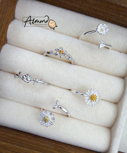 925 Sterling Silver Daisy Spring Ring