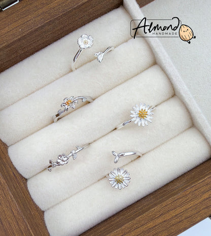 925 Sterling Silver Daisy Spring Ring