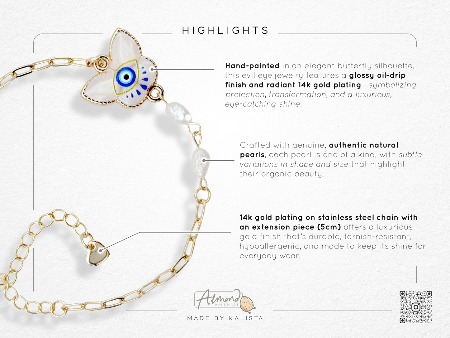 Evil Eye Protection | Guardian’s Gaze Pearl Bracelet