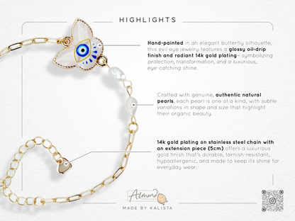 Evil Eye Protection | Guardian’s Gaze Pearl Bracelet