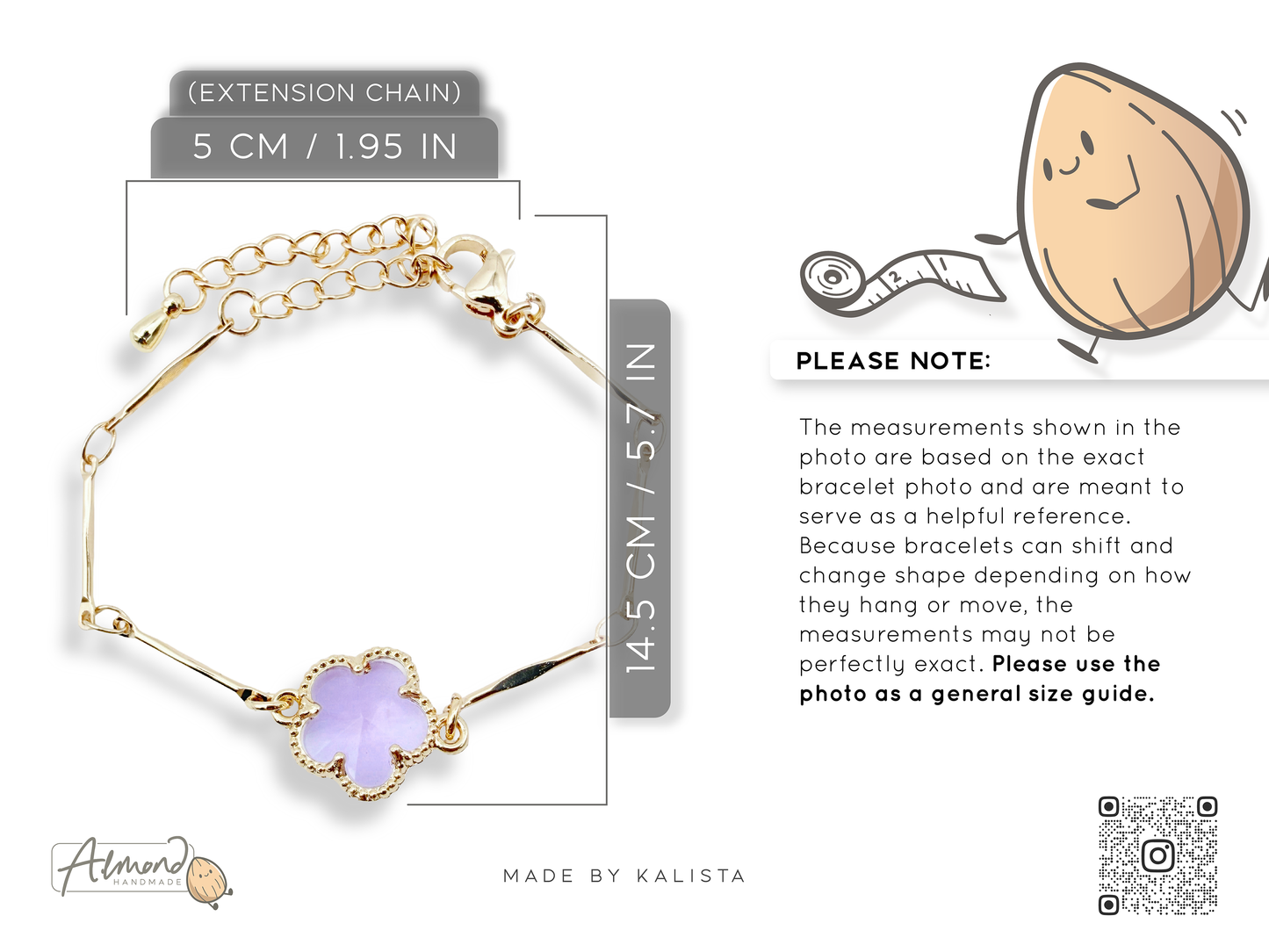 Lucky Charm Five-Petaled Flower Motif Bracelet