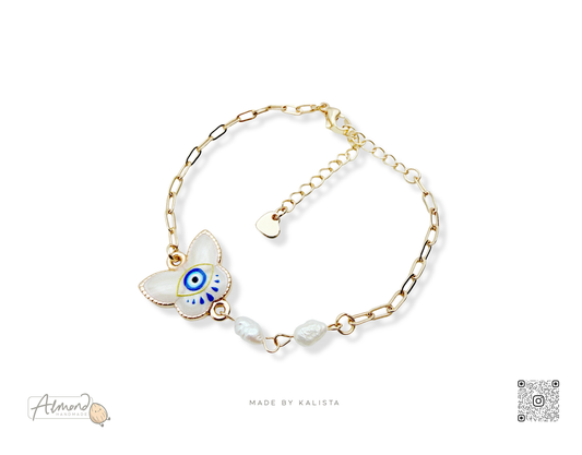 Evil Eye Protection | Guardian’s Gaze Pearl Bracelet