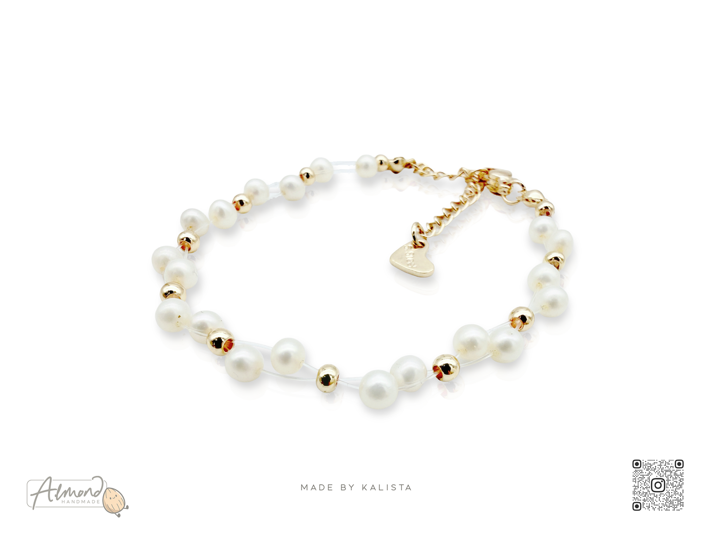 Stainless Steel Handmade Serene Entwined Freshwater Pearl Bracelet