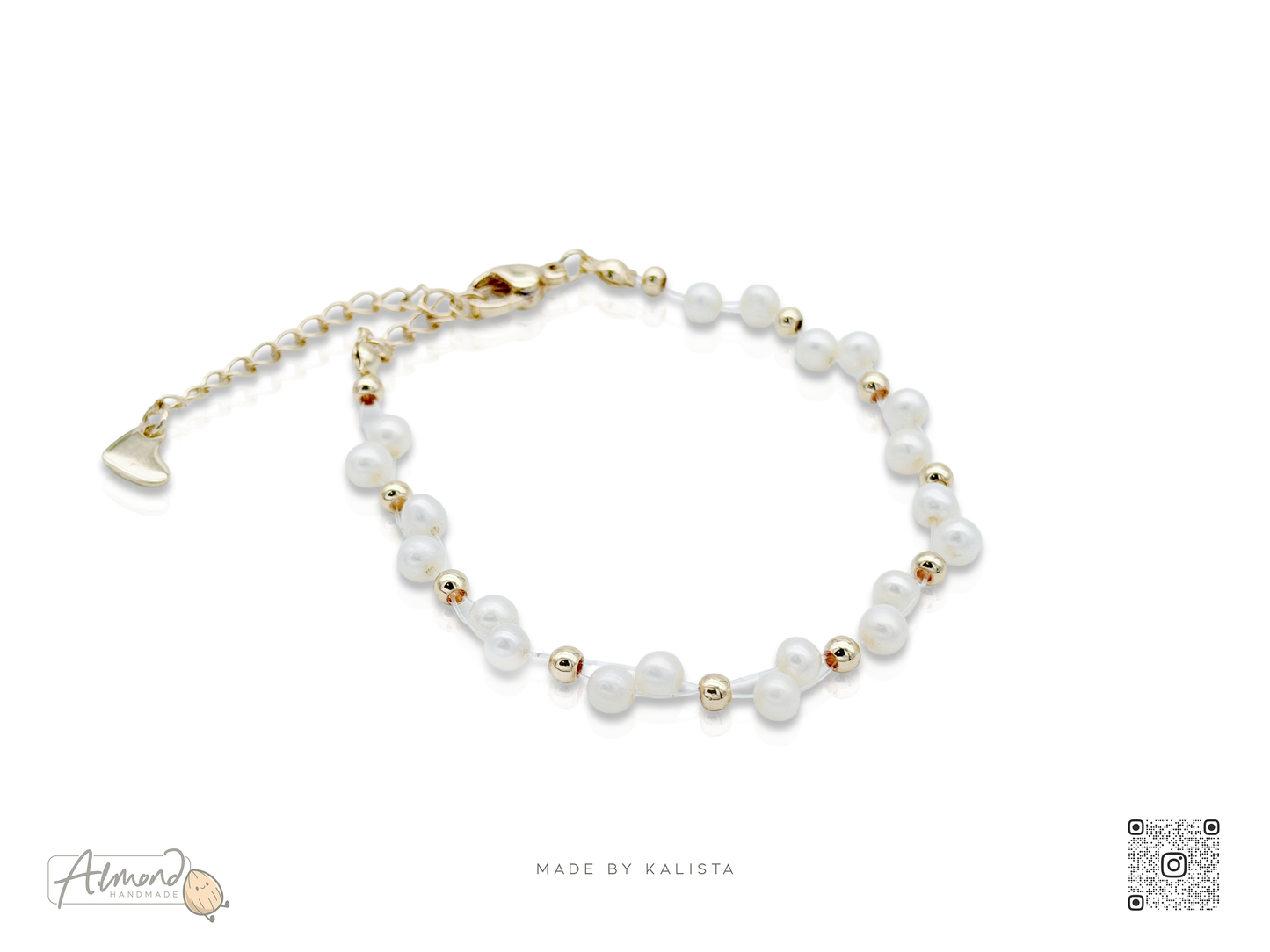Stainless Steel Handmade Serene Entwined Freshwater Pearl Bracelet