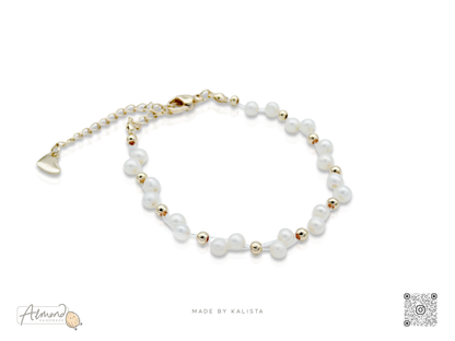 Stainless Steel Handmade Serene Entwined Freshwater Pearl Bracelet
