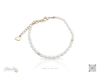 Stainless Steel Aurora Minimalist Pearl Bracelet Handcrafted Freshwater Pearls