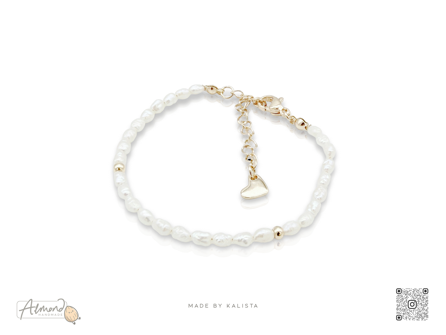 Stainless Steel Aurora Minimalist Pearl Bracelet Handcrafted Freshwater Pearls