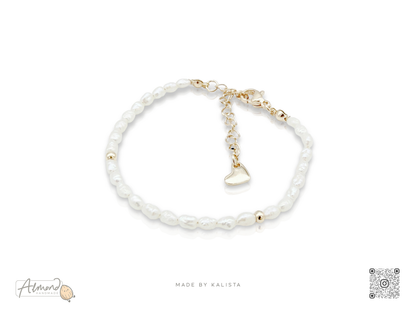 Stainless Steel Aurora Minimalist Pearl Bracelet Handcrafted Freshwater Pearls