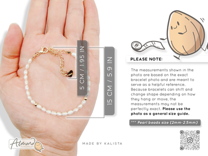Stainless Steel Aurora Minimalist Pearl Bracelet Handcrafted Freshwater Pearls