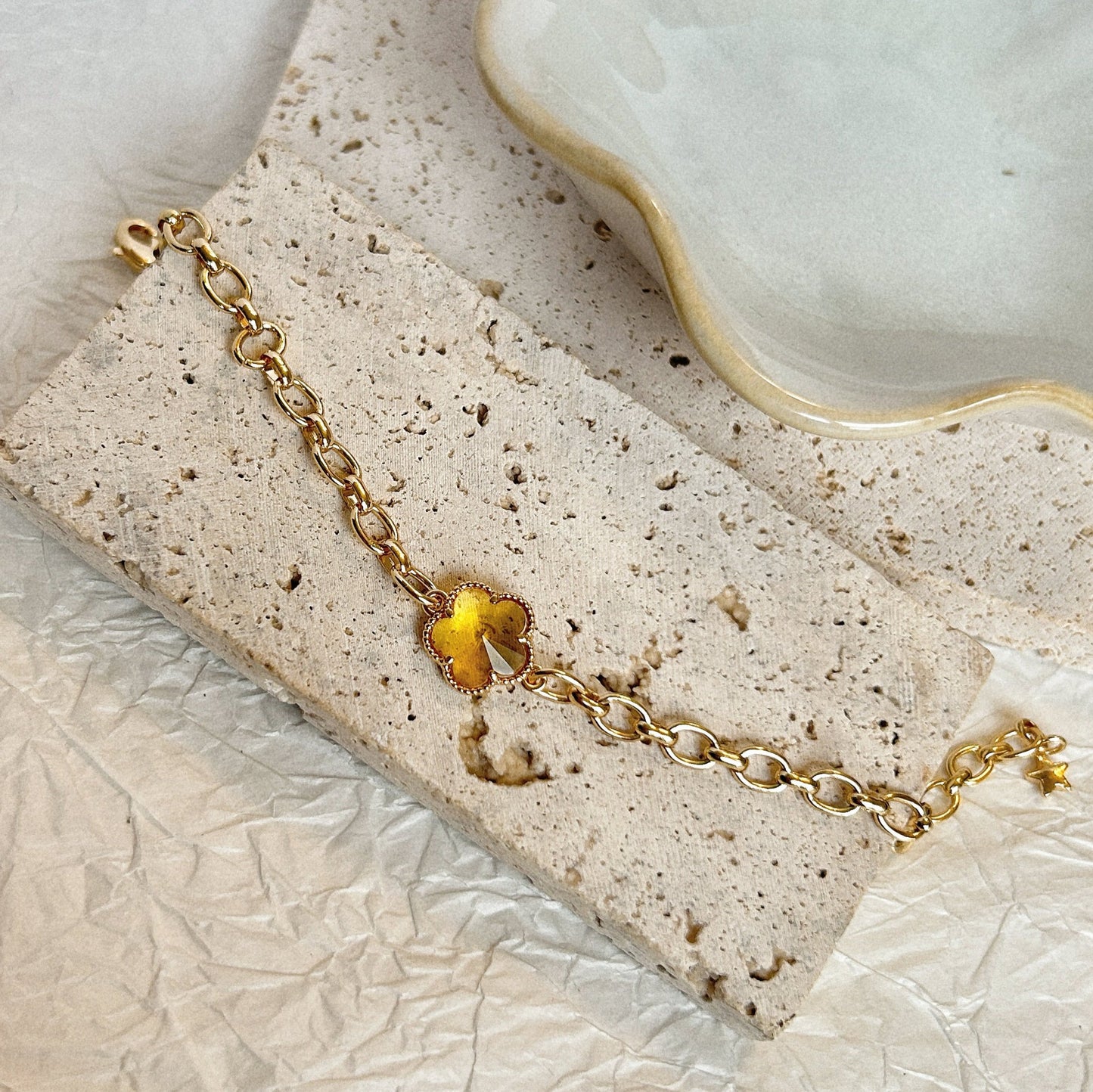 Handmade Bracelet/Vintage-Style Zircon Bracelet/14k Gold Shape Vintage Mesh Bracelet/Gold Bracelet Stainless Steel Waterproof Anti tarnish Gold Jewelry/good luck gifts/gift for her