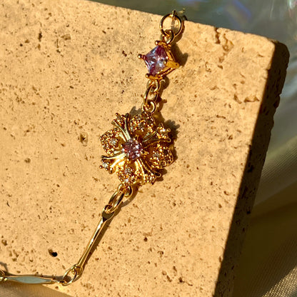 Handmade Bracelet/Vintage-Style Zircon Bracelet/14k Gold Shape Vintage Mesh Bracelet/Gold Bracelet Stainless Steel Waterproof Anti tarnish Gold Jewelry/good luck gifts/gift for her/Microset/Diamond Bracelet/ Heart Jewelry/ Princess Collection/ Anniversary Gift