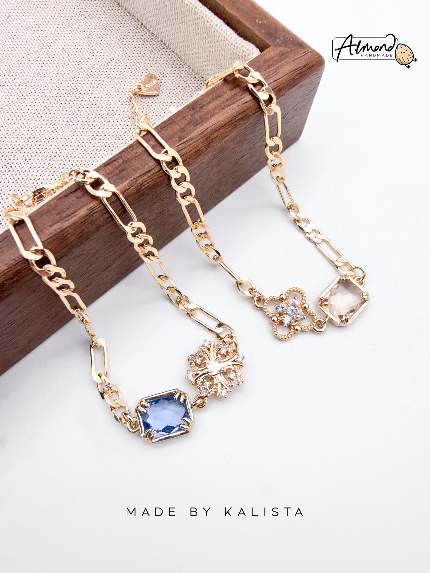 14K Gold Plated Floral Lumi Clear Bloom Zircon Stone Bracelet