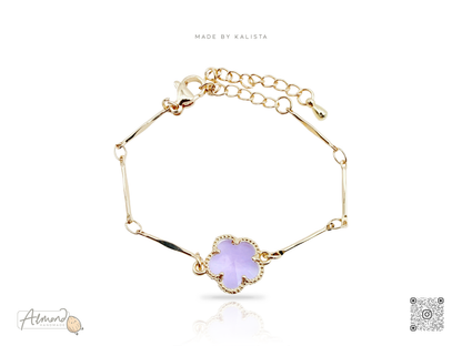 Lucky Charm Five-Petaled Flower Motif Bracelet