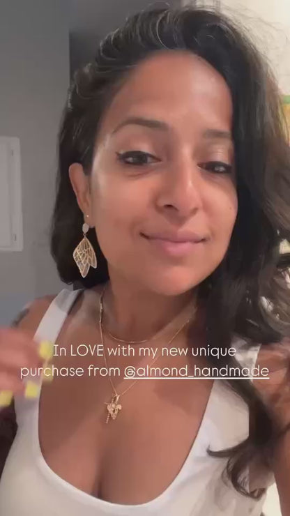 Angel Wings Earrings with Crystal Star Coral