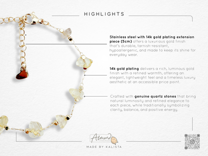 Healing Harmony Natural Crystal Chip Bracelet